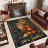 Fox Theme Crystal Velvet Floor Rug Personalized Custom Name Text Warm Carpet Home Decoration