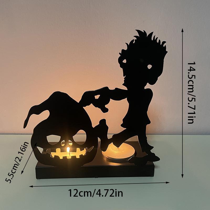 Железный художественный полый подсвечник в виде тыквы, лампа в виде тыквы, скелет, подсвечник