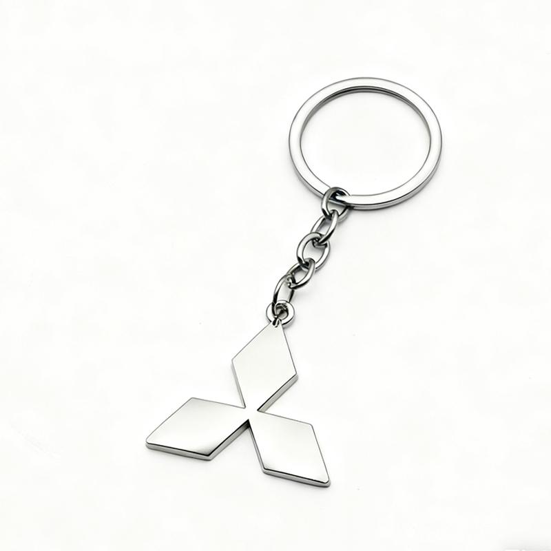 1Pc 3D Metal Car Keychain For Mitsubishi ASX Lancer EVO Pajero Outlander L200 Lancer PU Leather Emblem Key Ring Auto Accessories
