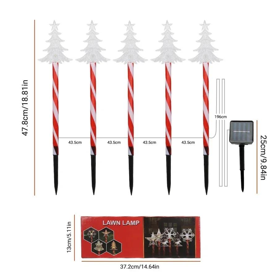 Рождественские светодиодные фонари на солнечных батареях Санта-Клаус Рождественская елка Наземные фонари Рождественские уличные садовые декоративные фонари Ночной светильник