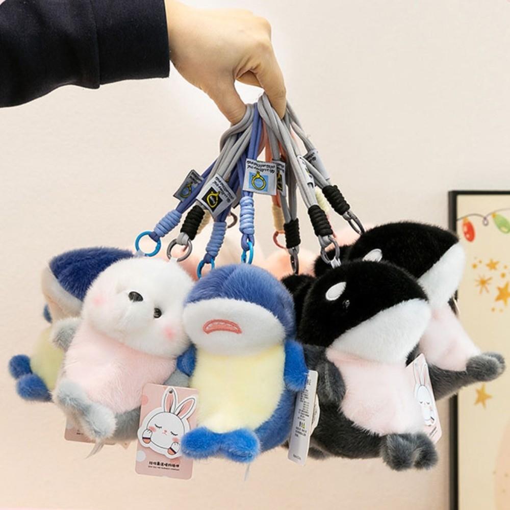 Orca Dolphin Bag Pendant Stuffed Animals Seal Key Chain Birthday Gift Plush Keychain Boys