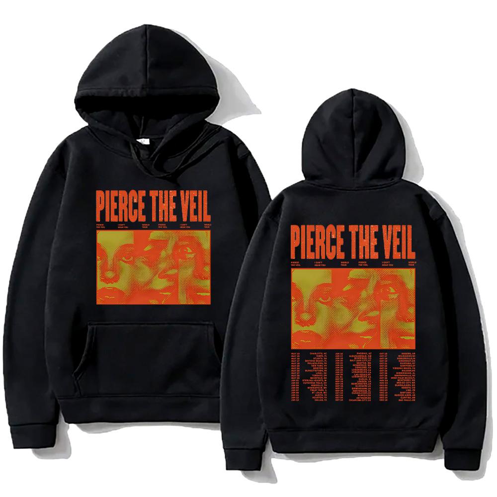 Rock-группа Pierce The Veil Тур Новая Дата Худи Veil Ivory Screamblocks Свитшоты Унисекс С Длинным Рукавом С Капюшоном Уличная Одежда