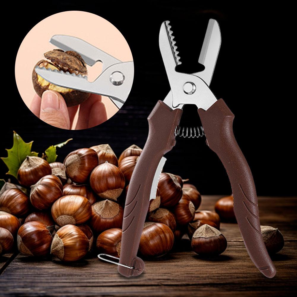 2 шт. Инструмент для колки каштанов из нержавеющей стали Эргономичные ножницы для каштанов Резак для каштанов Очиститель каштанов Кухонный инструмент