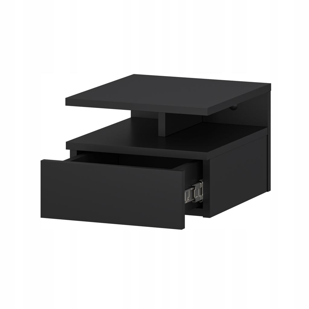 Wall-mounted Nightstand with Drawer 32x35x23 Black