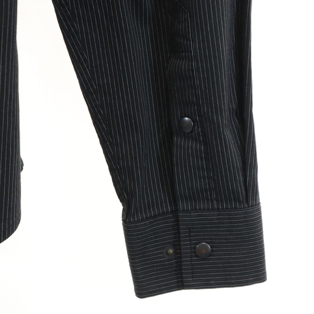 ARMANI EXCHANGE Striped Pattern Long sleeve shirt M black Men's Used