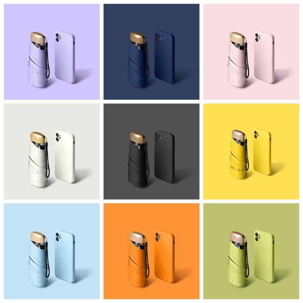 Мини-плоский пятисекционный зонт с шестью костями, складной солнцезащитный зонт с защитой от УФ-излучения для использования на открытом воздухе