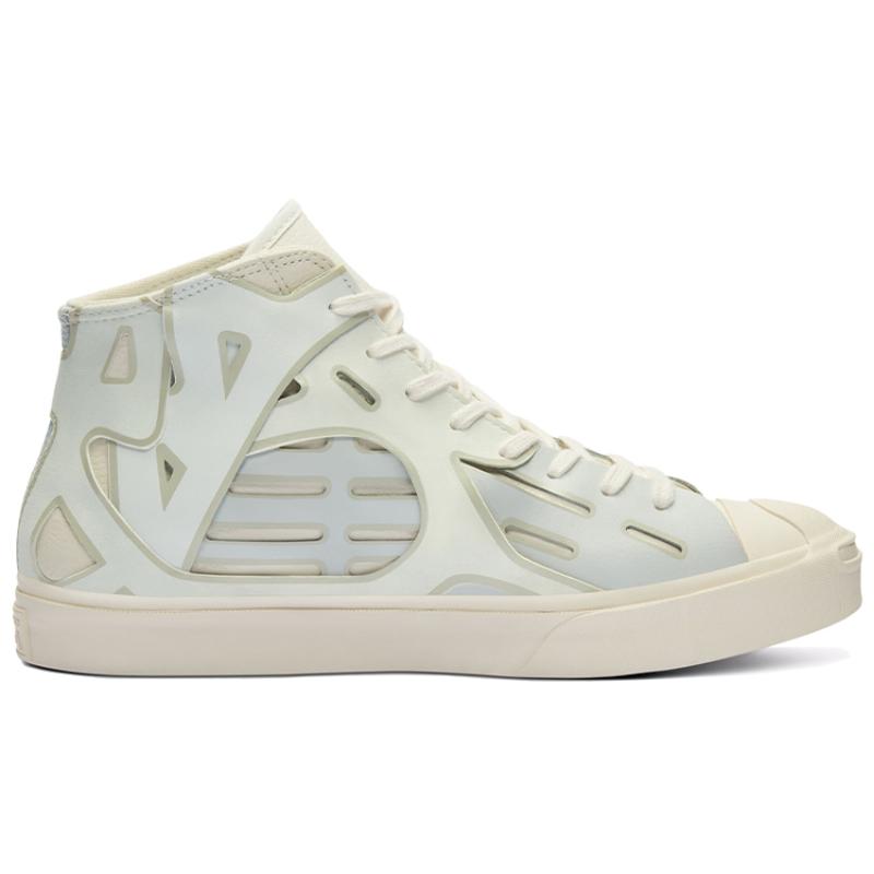 Feng Chen Wang x Converse Jack Purcell Деконструированные Кэжуал Нескользящие Износостойкие Мид-топ Скейтбордические Кроссовки Унисекс Белый Серый
