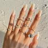Elegant and Versatile Fashion Retro Round Ring 8-piece Set Plain Ring Ring Set Simple Ring Popular Female Jewelry