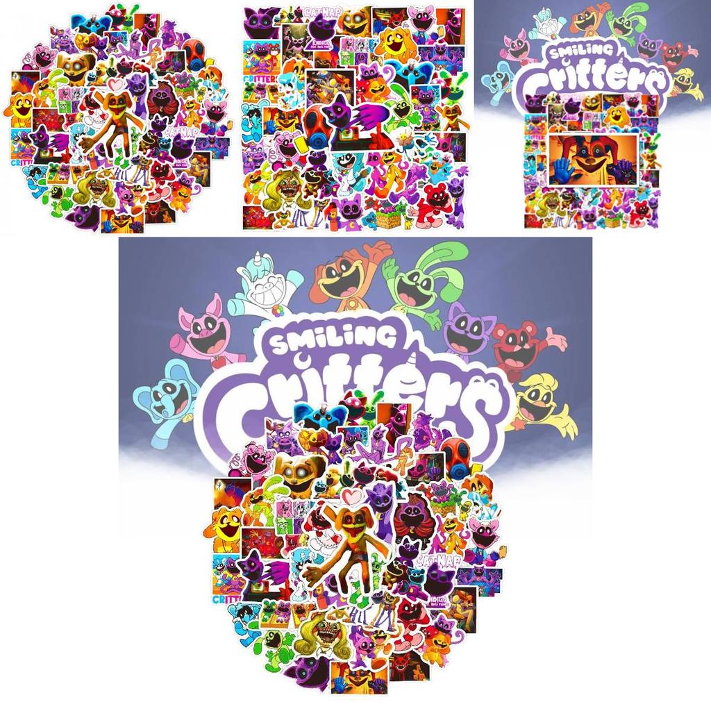 Милые мультяшные наклейки с животными Smiling Critters для автомобиля, ноутбука, телефона, холодильника, водонепроницаемый ПВХ-материал