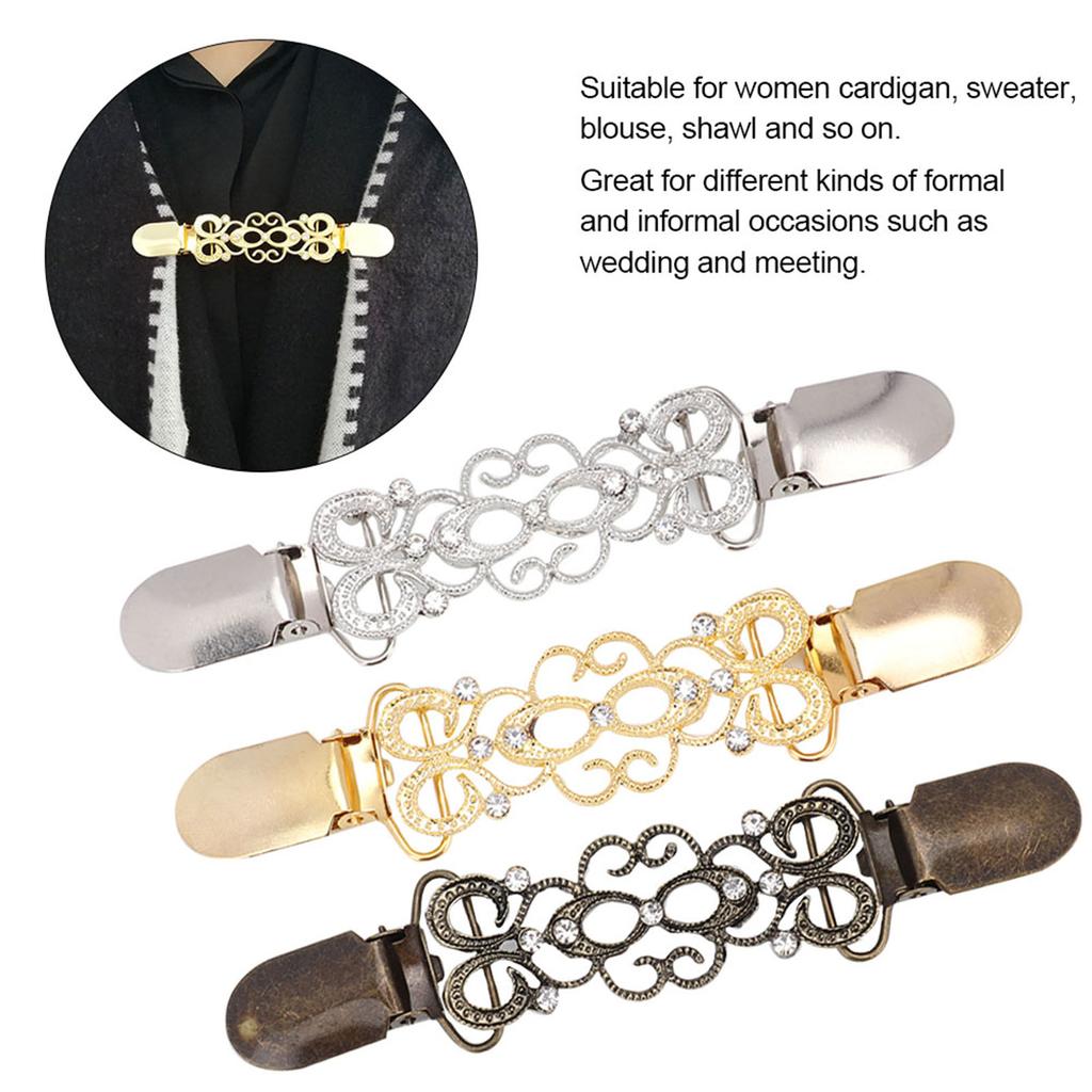 3 шт. алый цветочный узор кардиган клип брошь для женщин свитер блузка шаль