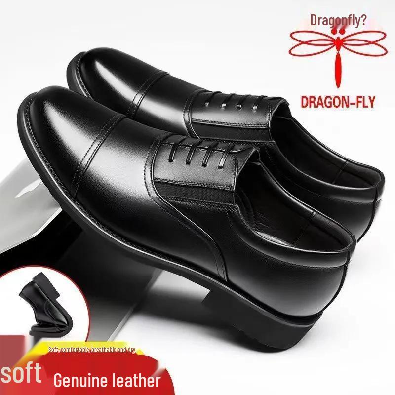 Мужские туфли Dragonfly Lux из кожи, увеличивающие рост, для формального и повседневного ношения, с мягкой подошвой, из коровьей кожи