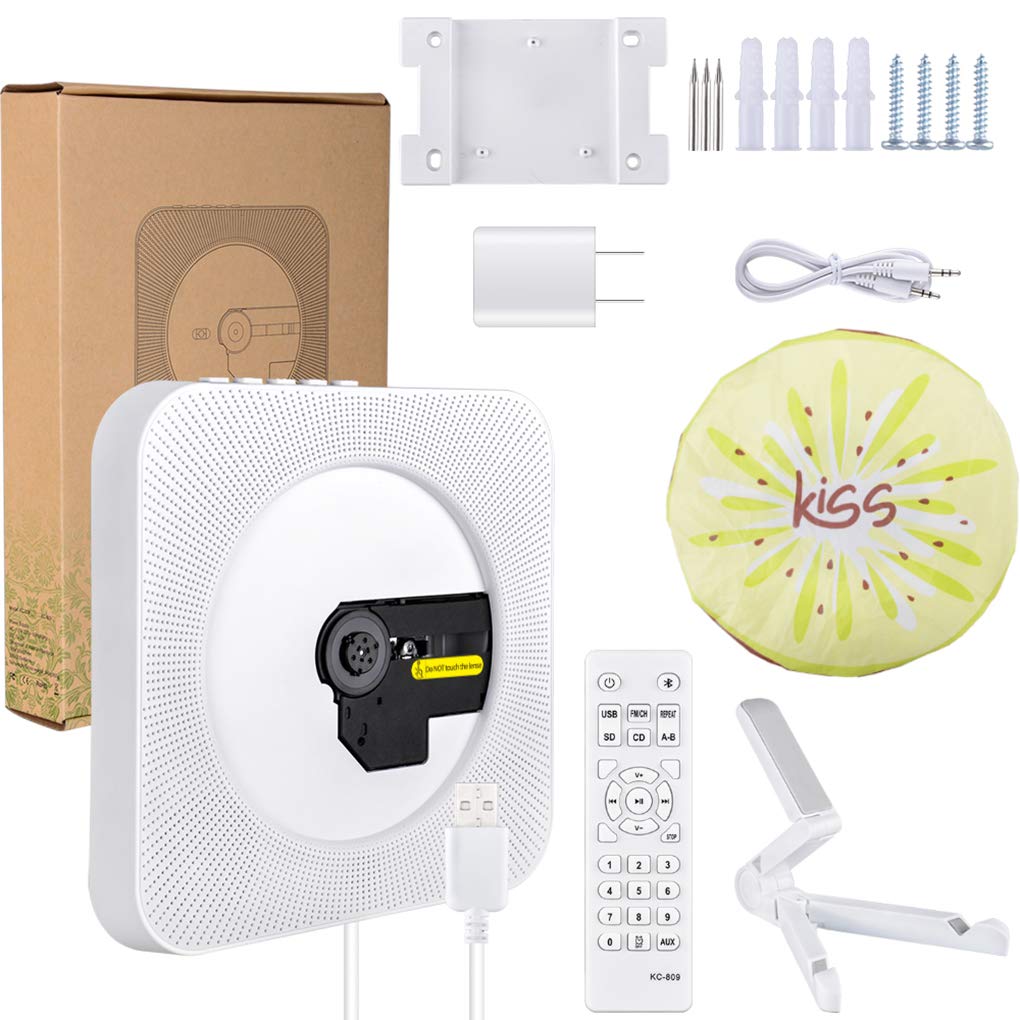 Gueray Portable CD Disc LED New Version Remote Music Language Fetal Japanese Instruction Manual Included Player, Wall-Mounted Player, Multi-Function,