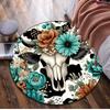 Cow Skull Circular Rug - Office Decorative Carpet For Living Room Bedroom Door Mat Floor Rug Computer Chair Area Rug