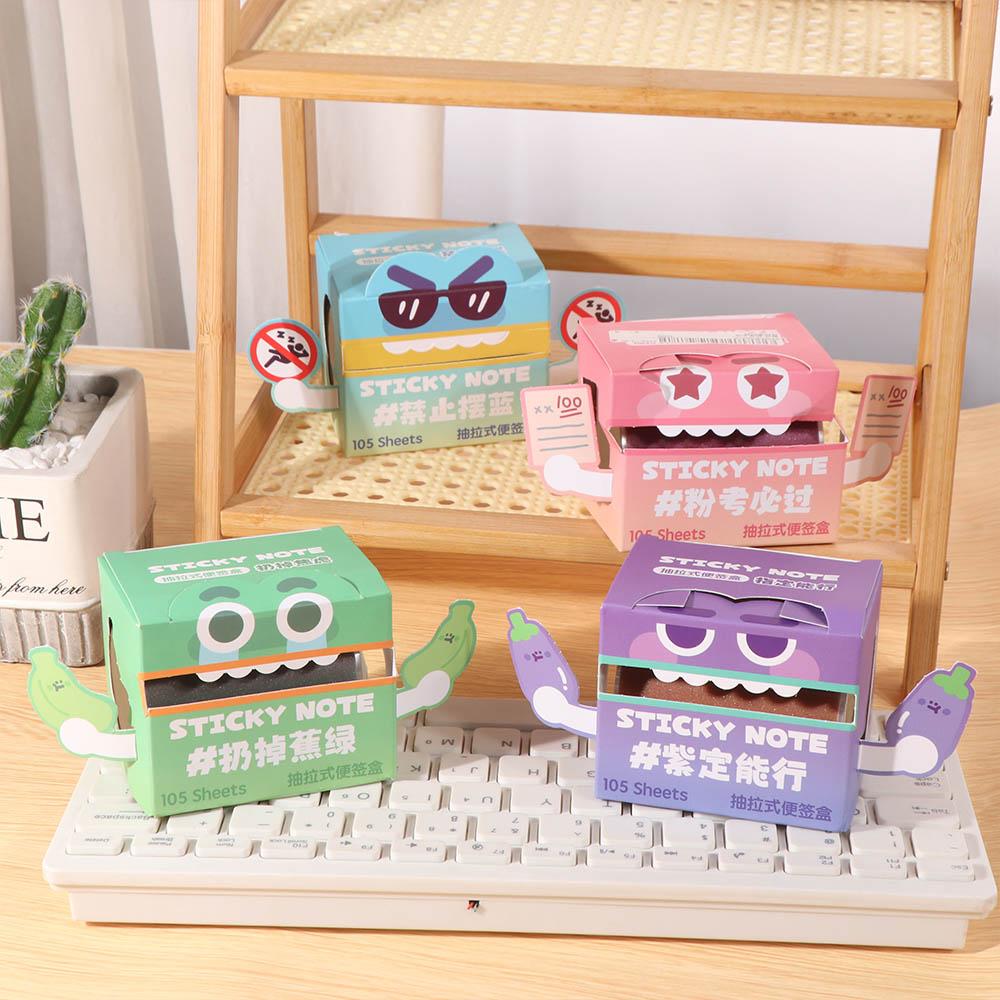 Creative Colorful Memo Pad Pearlescent Cartoon Notepads INS Pull-out Sticky Notes Office