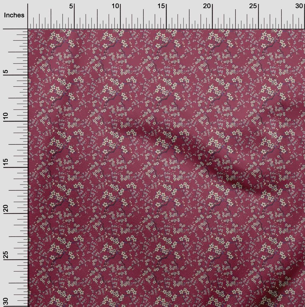 oneOone Ткань Cotton Flex Dark Magenta с цветочным рисунком, швейная ткань по ярдам, напечатанная своими руками, швейные принадлежности 40 дюймов
