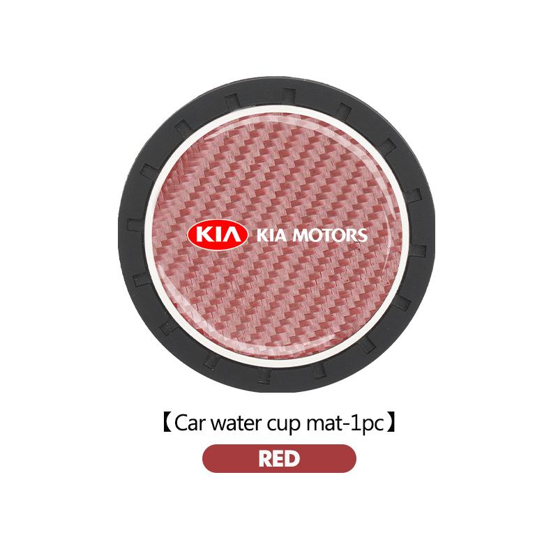 AQH1 1/2pcs Car Coasters Silicone Auto Badge Water Cup Pads Anti Slip Mats For KIA Sportage Rio Ceed Niro Soul Stonic Picanto Proceed