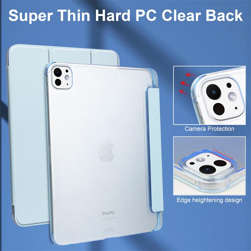 Чехол для iPad Air 11 Air 13 дюймов 2024 с держателем для ручки из искусственной кожи с жесткой задней подставкой и подставкой для планшета для iPad Pro 13 11 2024 M4 M2 чехол