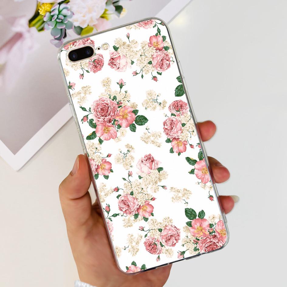Case For Apple iPhone 7 8 Plus Cover Cute Butterfly Flower Silicone Soft Funda Protector Coque For iPhone 7 8 7plus 8plus Bumper