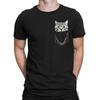 POCKET CAT Mens Funny Cotton T-Shirt Animal Pet Cute Kitten Top Eco Tee