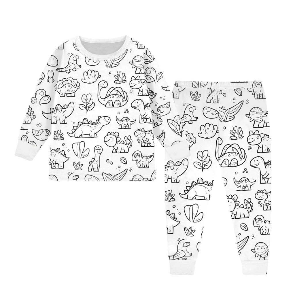 Детский раскрашиваемый брючный комплект для мальчиков и девочек, забавные наряды из 2 предметов, расписанные вручную в стиле DIY, мультяшные комплекты одежды для раскрашивания