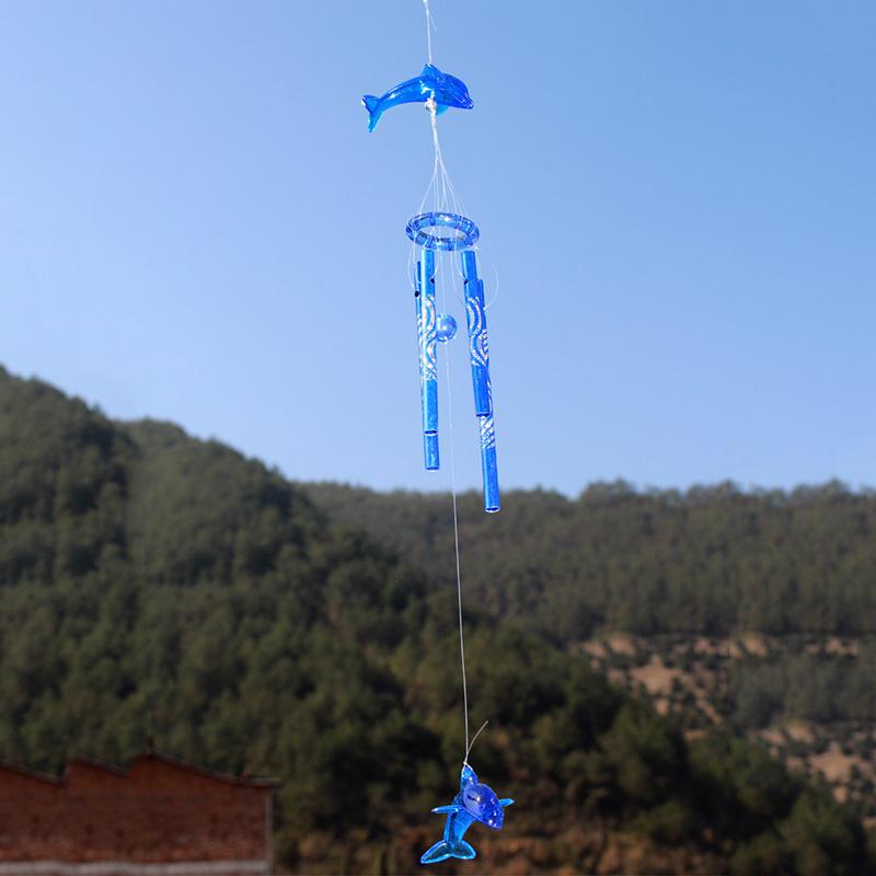 Office Bells Wind Chime 40cm Ornament Pendant 4 Tube Acrylic Creative Decoration Garden Good Luck Hanging Home