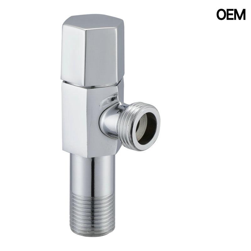 Modern Design Brass Hexagon 1/2in Chrome Plated Angle Stop Valve Cock for Bathroom Kitchen Toilet-T32