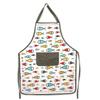 [A1120] - Cotton Kitchen Apron 'Fish - The Sea' Multi-colored - 90x70 Cm