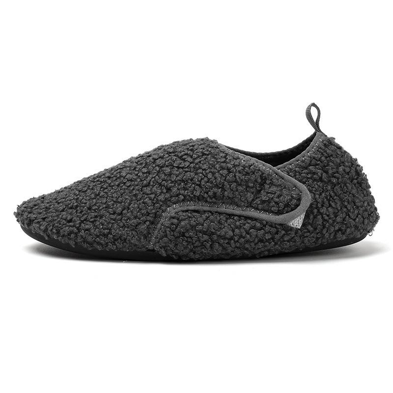 Autumn and Winter Men's and Women's Velvet Cotton Slippers Lazy Shoes Non-slip Soft-soled Cotton Shoes Indoor Home Indoor Fitness Shoes