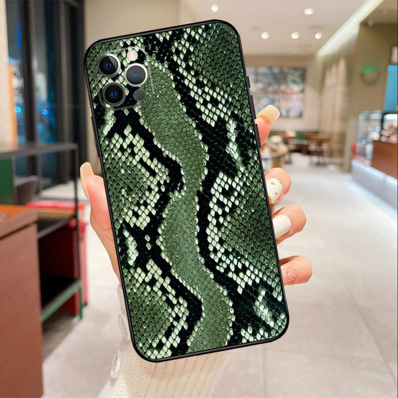 Чехол для телефона с принтом под змеиную кожу Для iPhone 17 16 15 14 13 11 12 Pro Max mini 16 Plus 16e 17 Air Защитная крышка
