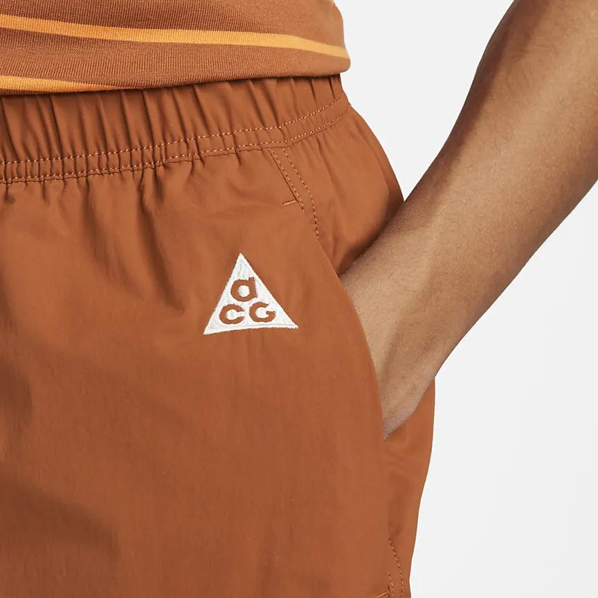Nike Прямые повседневные брюки с однотонным логотипом ACG, мужские брюки оранжево-красного цвета, DX6646-246