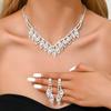 3 предмета Женская модная медная инкрустированная цепочка-когти, конус, капля воды, ожерелье, серьги, циркониевый набор, свадебная вечеринка, фестивальный подарок