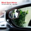 2Pcs Car Rearview Blind Spot Mirror 360 Degree Adjustable HD Frameless Mirrors Wide-angle Rearview Auxiliary Mirrors