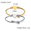 Nextvance Girls Gold Color Stainless Steel Heart Bracelet Bangle with Letter Fashion Initial Alphabet Charms Bracelets for Women