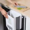 Household Cabinet Door Mounted Hanging Kitchen Foldable Wall Mounted Trash Can Classified Hanging Trash Can Kitchen Accessories