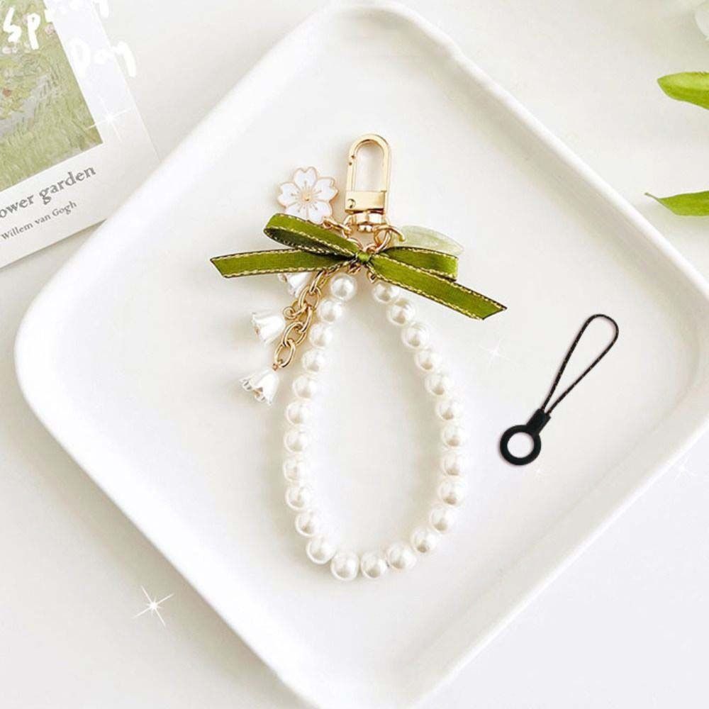 Flores Convallariae Mobile Phone Lanyard Bag Accessory Ribbon Key Ring Korean Style Bag Pendant