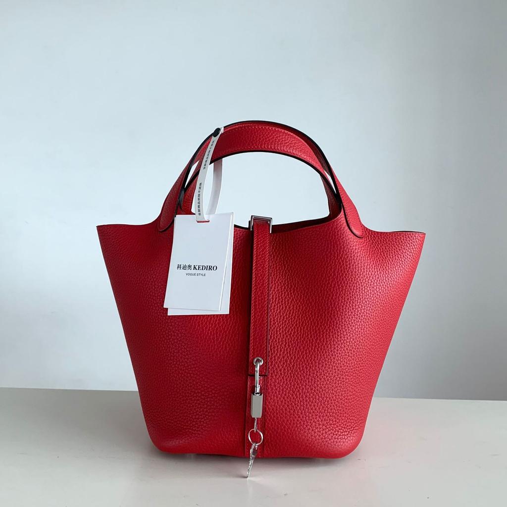 KEDITRO Picotingbo Half Hand Wax Thread Bucket Handheld Женская сумка Модная и простая корзина для овощей 22 см