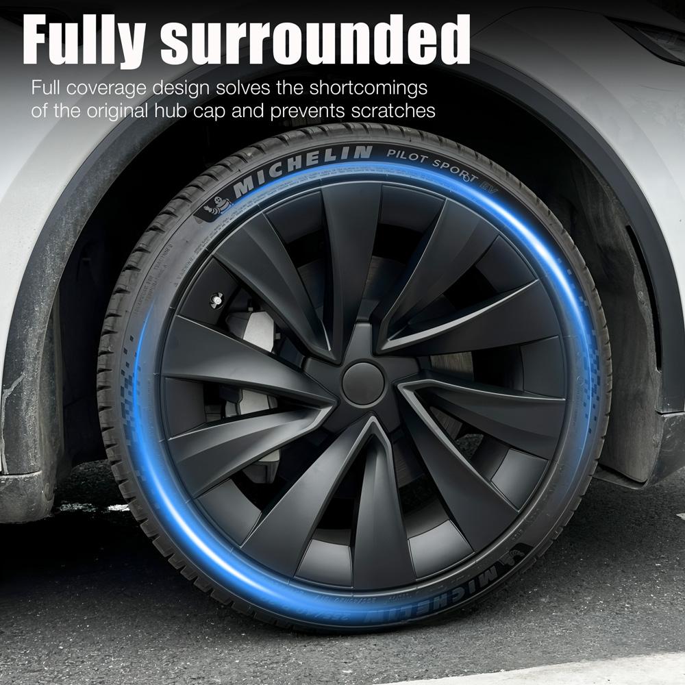 4PCS Hub Caps for Tesla Model Y Juniper 20-Inch Wheel Cover Performance Replacement Helix 2.0 Wheels Full Rim Accessories 2025