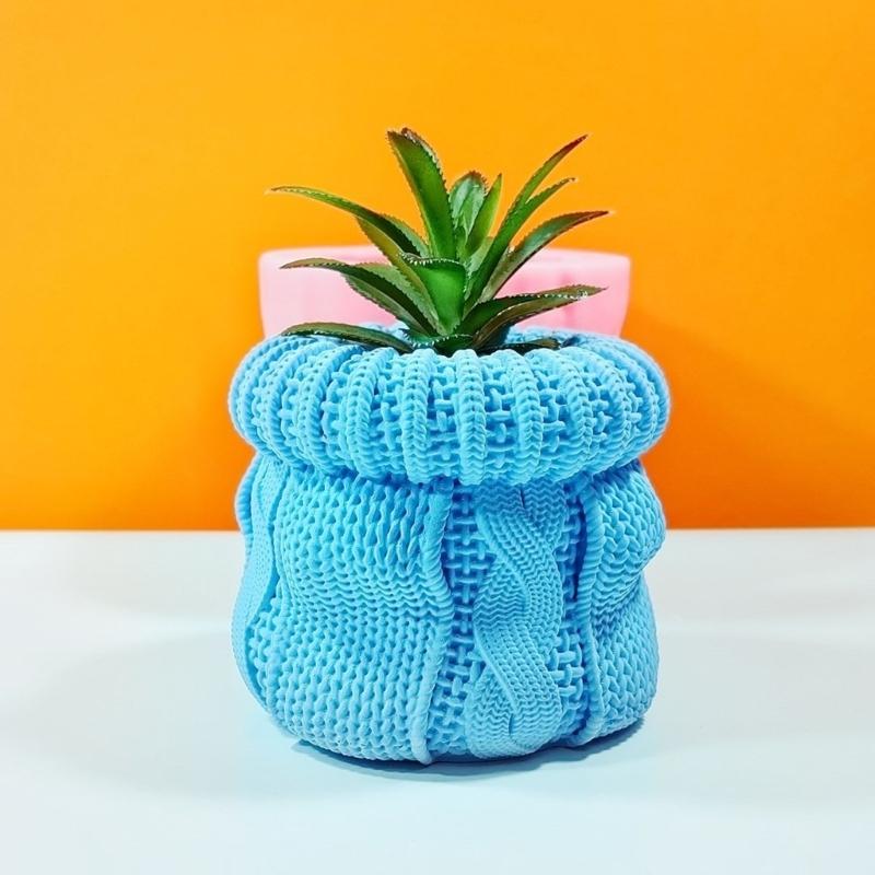 Hat Shape Vase Resin Molds Silicone Mold for Knitted Hat Shaped Gypsum Flower Pot Mold Home Ornament Vase Resin Mold