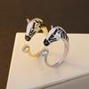 Кольцо на палец Дизайн головы лошади Открывающееся Регулируемое Женское кольцо 2026 год Кольцо года лошади Ювелирные аксессуары