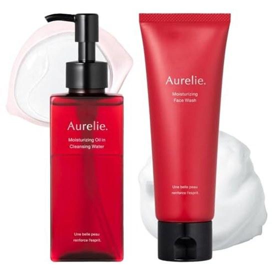 Aurelie Cleansing Water 150ml Face Wash 100g 2-piece Set MEGUMI Development Makeup Remover Facial Cleanser Wipe-off Pores Sebum Care Exfoliation Skin