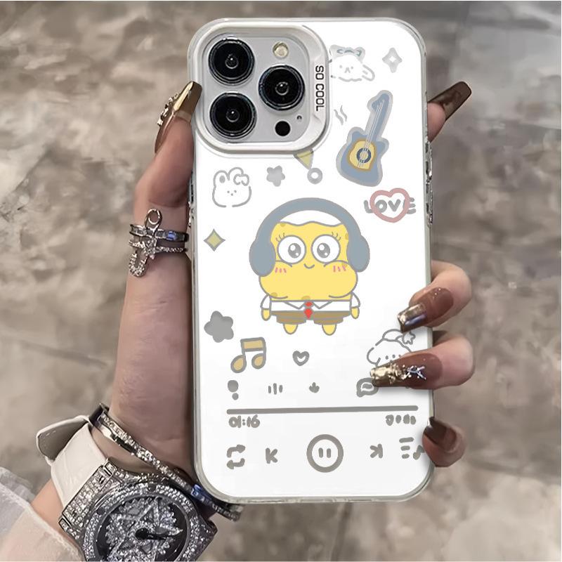 Применимый чехол для мобильного телефона iPhone16 Pro Apple 15promax премиум мультяшный 14 Губка Боб Квадратные Штаны пара Huawei