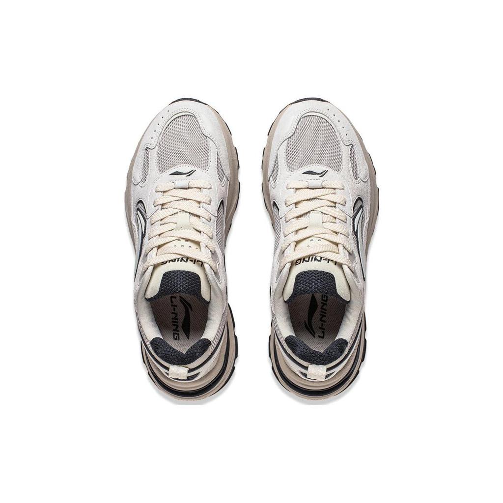 Li Ning Beicheng Амортизирующие Скользкие Устойчивые к истиранию Поддерживающие Низкие Массивные Кроссовки Женские Белый Серый AGCT426-1