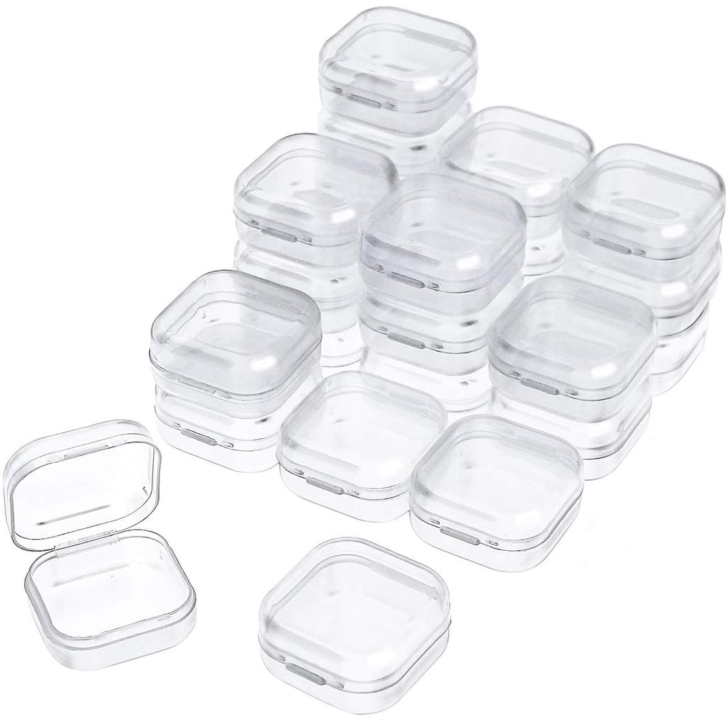 6/12/24 Mini Storage Box Transparent Plastic Jewelry Storage Box Container Portable Earring Ring Earplugs Packaging Storage Case
