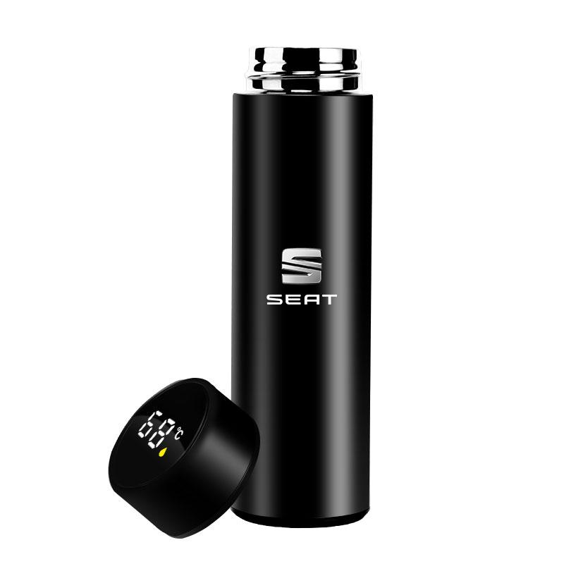 500ml Smart Thermo Mug Filter Coffee Drink Flask Temperature Display for SEAT Leon FR 5 6 MII Altea 5F Ibiza Toledo Cordoba Alhambra MK3