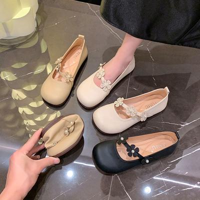 Поздний вечерний бриз, нежный, мягкая подошва, туфли Мэри Джейн, женские, лето 2025, новые, ретро, с неглубоким носком, универсальные, ленивые туфли-бобы