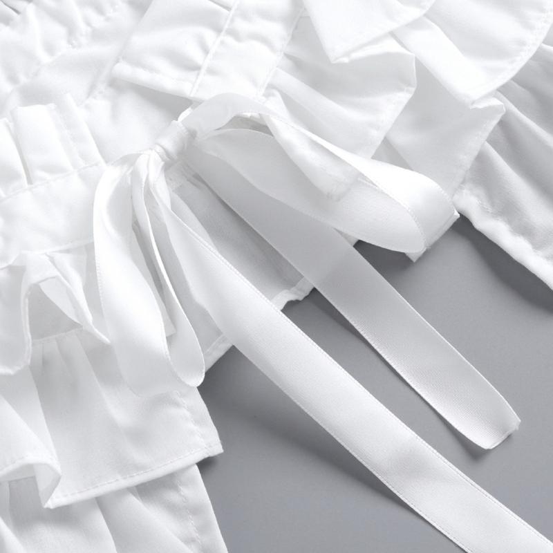 Элегантный готический викторианский многослойный жабо-чокер с завязками для женщин и девушек, съемная плиссированная накидка-шаль