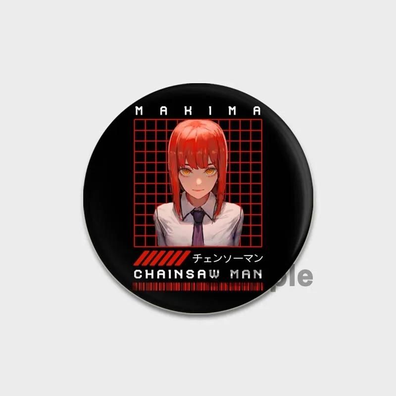 32/44/58MM Chainsaw Man Enamel Pin Brooch, Cute Anime Figure, Power Makima Lapel Pins, Backpack, T-shirt, Jewelry Accessories, Gifts