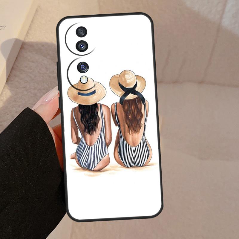 Best Friends BFF Matching Case For Honor X9a X9b X8 X9 X7 X6 a 8X 9X Cover For Honor Magic 5 4 Lite Pro 50 70 90 Lite