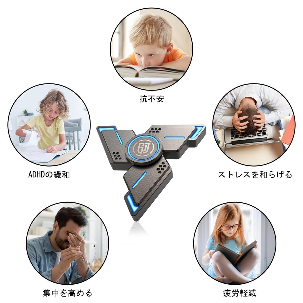 Ручной спиннер VOFOLEN, светящийся, роскошный, для снятия стресса, металлический ручной спиннер, хорошо вращается, сверхпрочные подшипники из нержавеющей стали, высокая скорость вращения