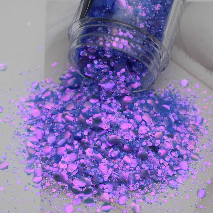 Opal White Cosmetic Polyester Glitter Hexagon Epoxy Resin Chunky Matte Glitter Mix for Snow Globe Tumbler Glitter
